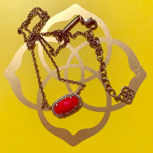 Kendra Scott Luxe Antique Silver Bright Red - Picture 2 of 4